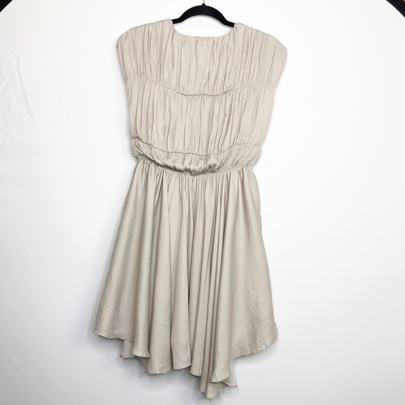 WILLOW Jane Taupe pleated mini dress - Picture 2 of 11